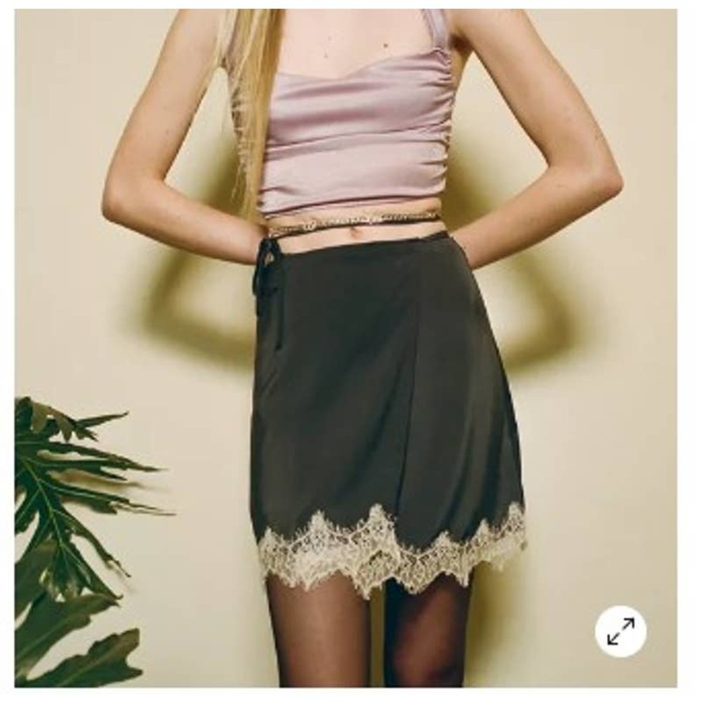 Urban Outfitters Robbi Satin Wrap Mini Skirt Size XS